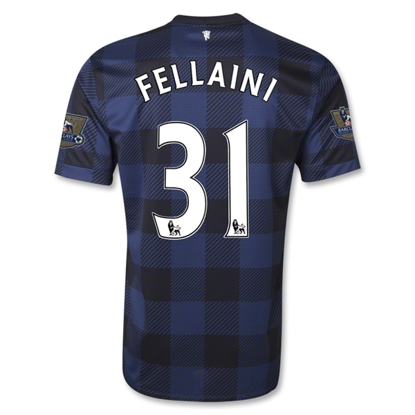 13-14 Manchester United #31 FELLAINI Away Black Jersey Shirt - Click Image to Close